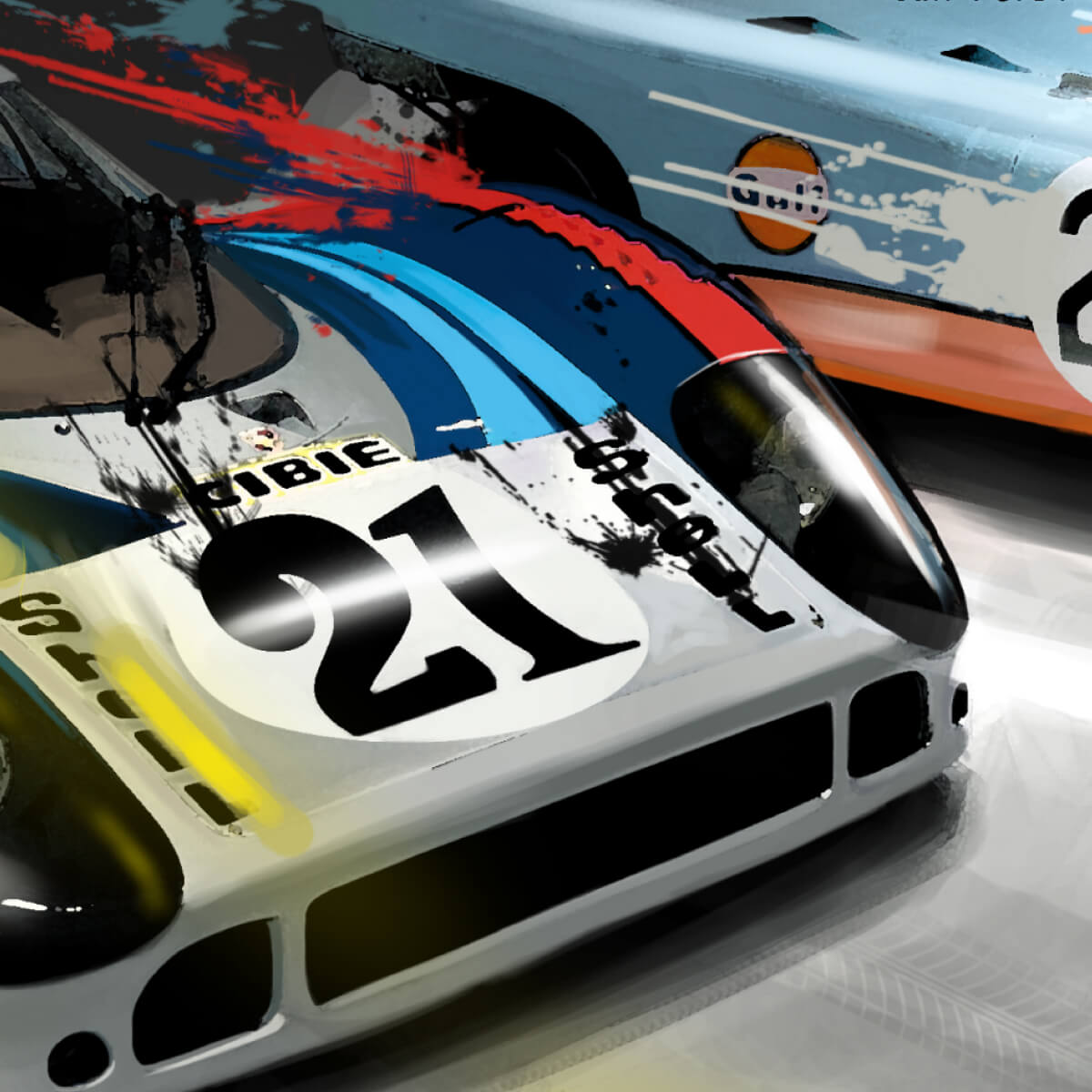 Porsche 917 LH Martini and Gulf Livery